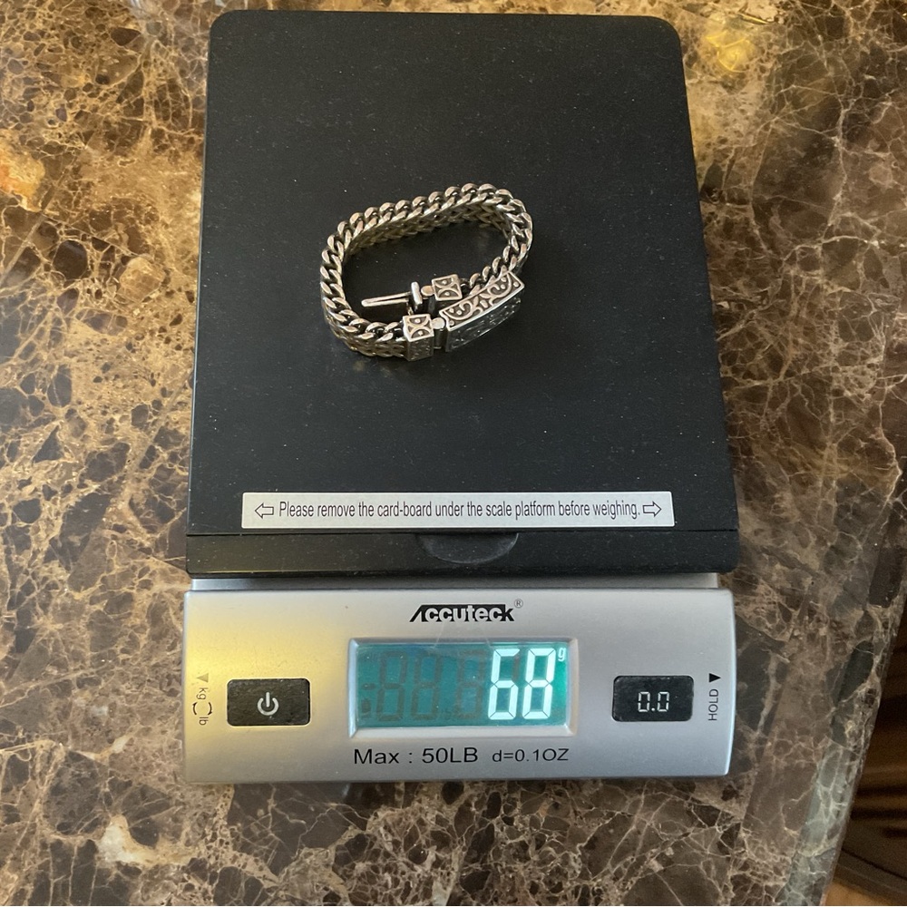 NEW WITHOUT TAGS 925 STERLING SILVER RUGGED Fleur De Lis Motif WOVEN BRACELETS - Picture 5 of 15